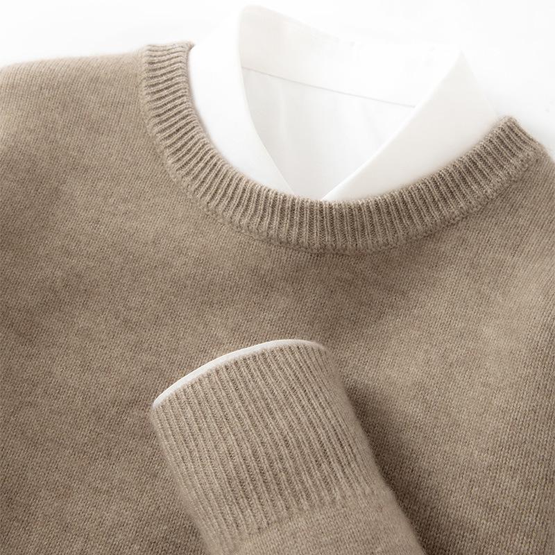 Men s Double-Strand Thickened Cashmere Sweater: Warm Round Neck Pullover for 2025 Autumn/Winter L