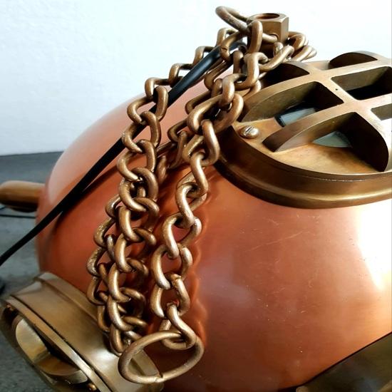 45.72 cm Scuba Diving Helmet Hanging Lamp Copper Plated Hanging Lamp Light Gift