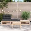 VidaXL Canapé de Jardin sans Accoudoirs avec Coussins et Repose-pieds, Siège avec Dossier, Meuble de Terrasse Patio 838141