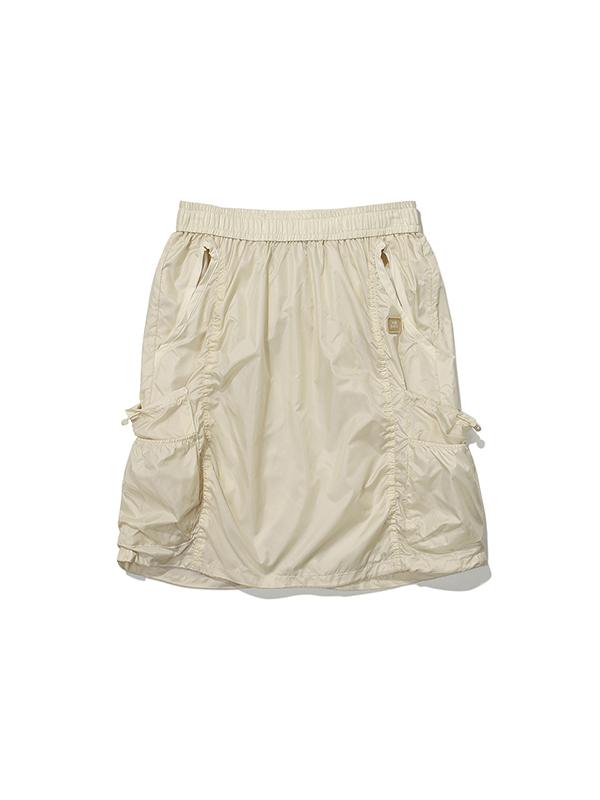 BBC EARTH W Shirred Cargo Midi Skirt_Cream