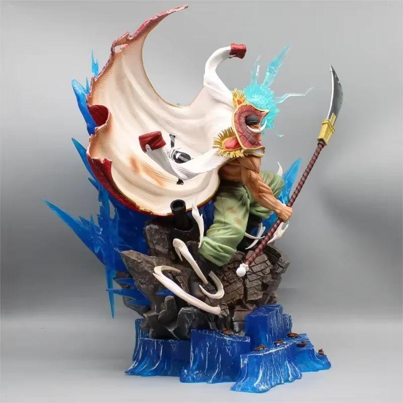 One Piece  Anime Figure Whitebeard Pirates Famous Naval Battle Scene Can Emit Light Peripheral Pvc 38Cm Model Desktop Gifts Toys