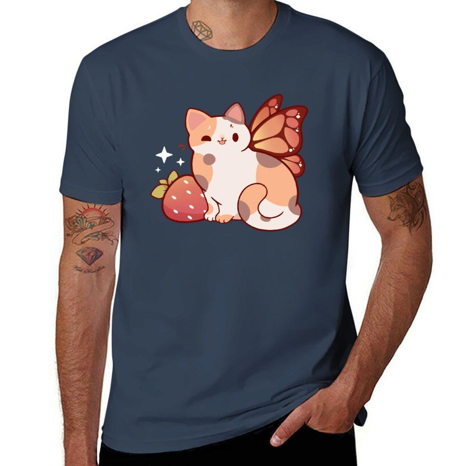 Calico strawberry fairy cat TShirt Thanksgiving Day Tee Top S