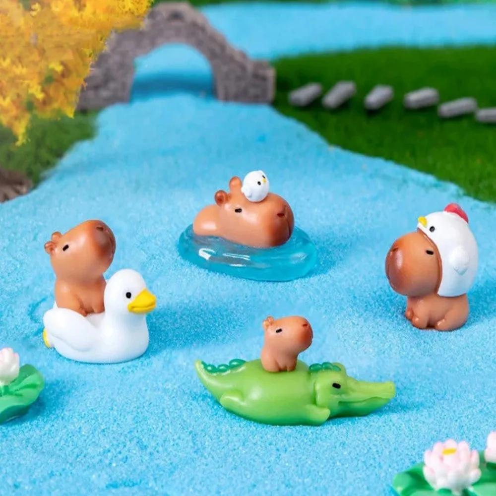 10pcs/Set Capybara Model Simulation Animals Mini Action Figures Figurine Home Decoration Gift Home Ornament