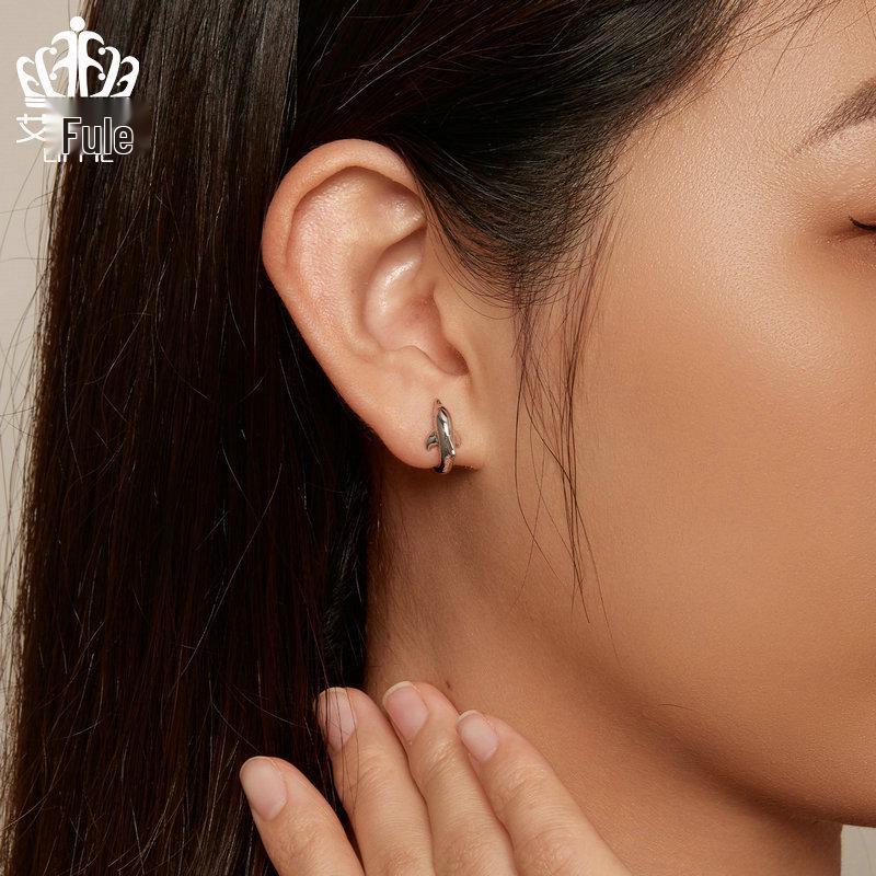 Avle S925 Sterling Silver Platinum-Plated Dolphin Earrings for Women - Style BSE881