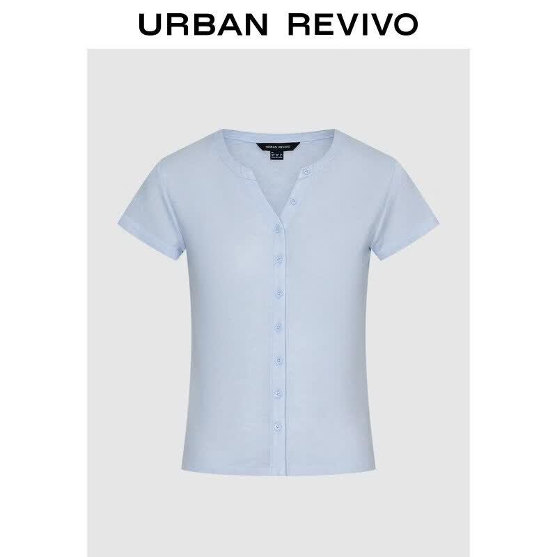 

UR 2026 Women s V-Neck Button Short Sleeve T-Shirt L