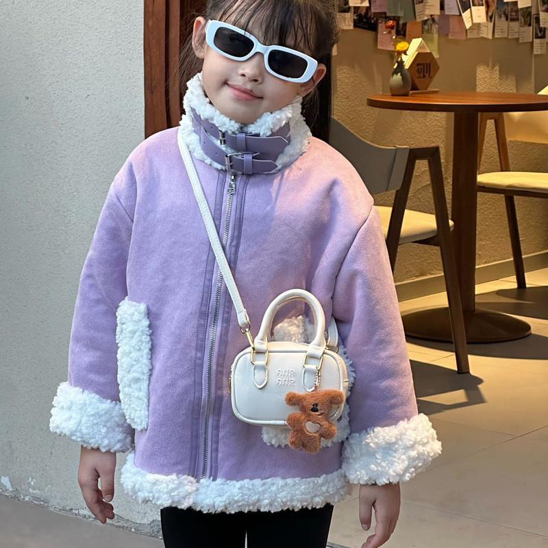 Mini Adorable Bear Keychain Shoulder Bag For Kids Stylish Pu Material Design