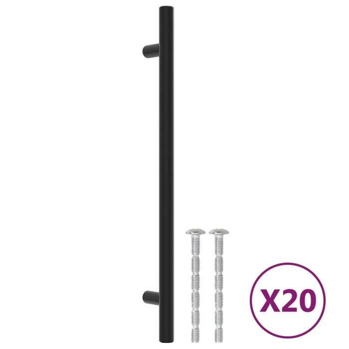 VidaXL Poignées d'Armoire 20 pcs, Poignées de Porte avec Vis, Poignées de Tiroir pour Placards Buffets Casiers Caisses, Noir 3203607