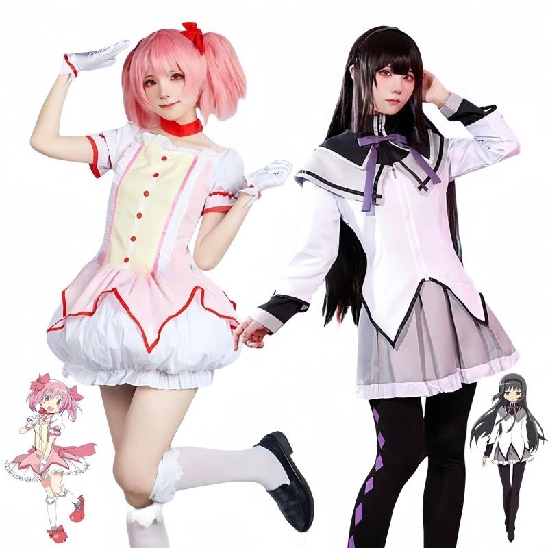 Magical Girl Puella Magi Madoka Magica Homura Akemi Kaname Madoka Cosplay Kostüm Kampfanzüge für Mahou Shoujo Komplettes Set