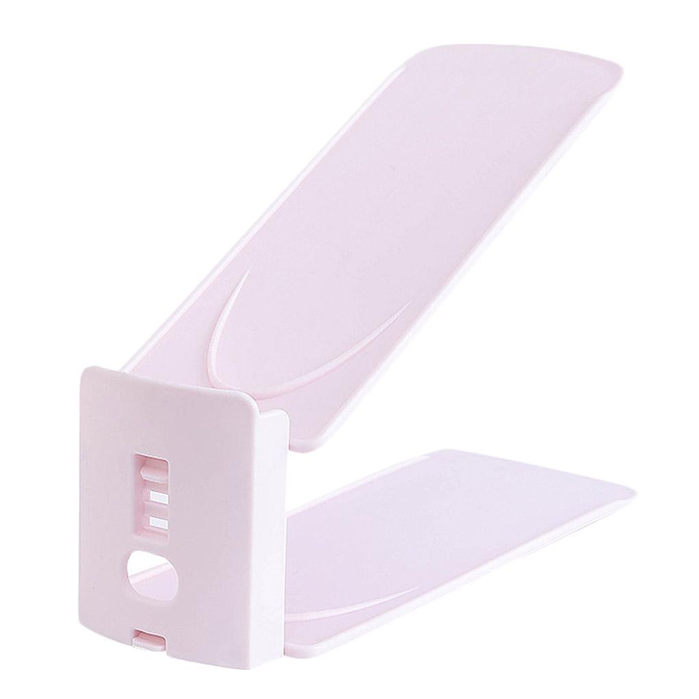 Двойная полка для обуви регулируемая экономящая место пластиковая полка для обуви ящик для хранения розовый 598₽