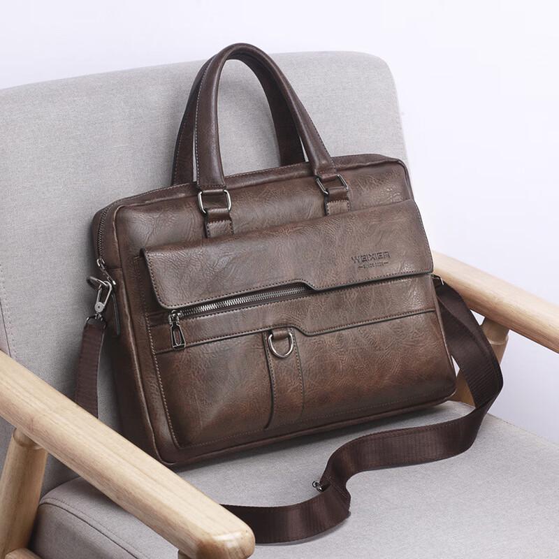Мужская водостойкая деловая сумка-портфель для ноутбука Vichyir 38x11x30cm (Fits 10.1-12 Inch Laptop)