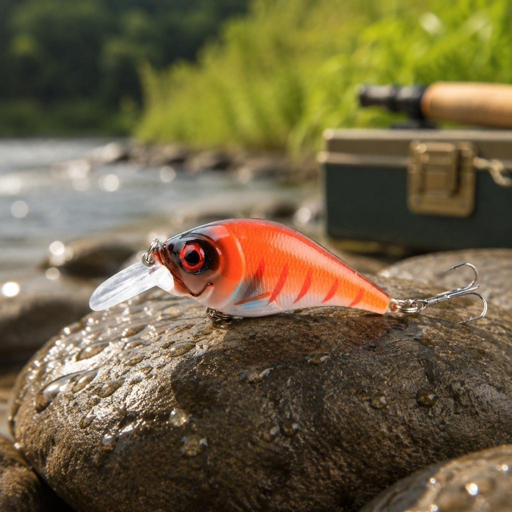 Fishing Lure Crankbait Hard Bait Artificial Bionic Lure with Treble Hooks for Freshwater Fishing Bass Pike Walleye Trout