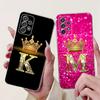 For Samsung A53 Clear Case Luxury A-Z Letters Fashion Crown 2D Painted Soft Funda For Samsung Galaxy A53 Phone Casing SM-A536B