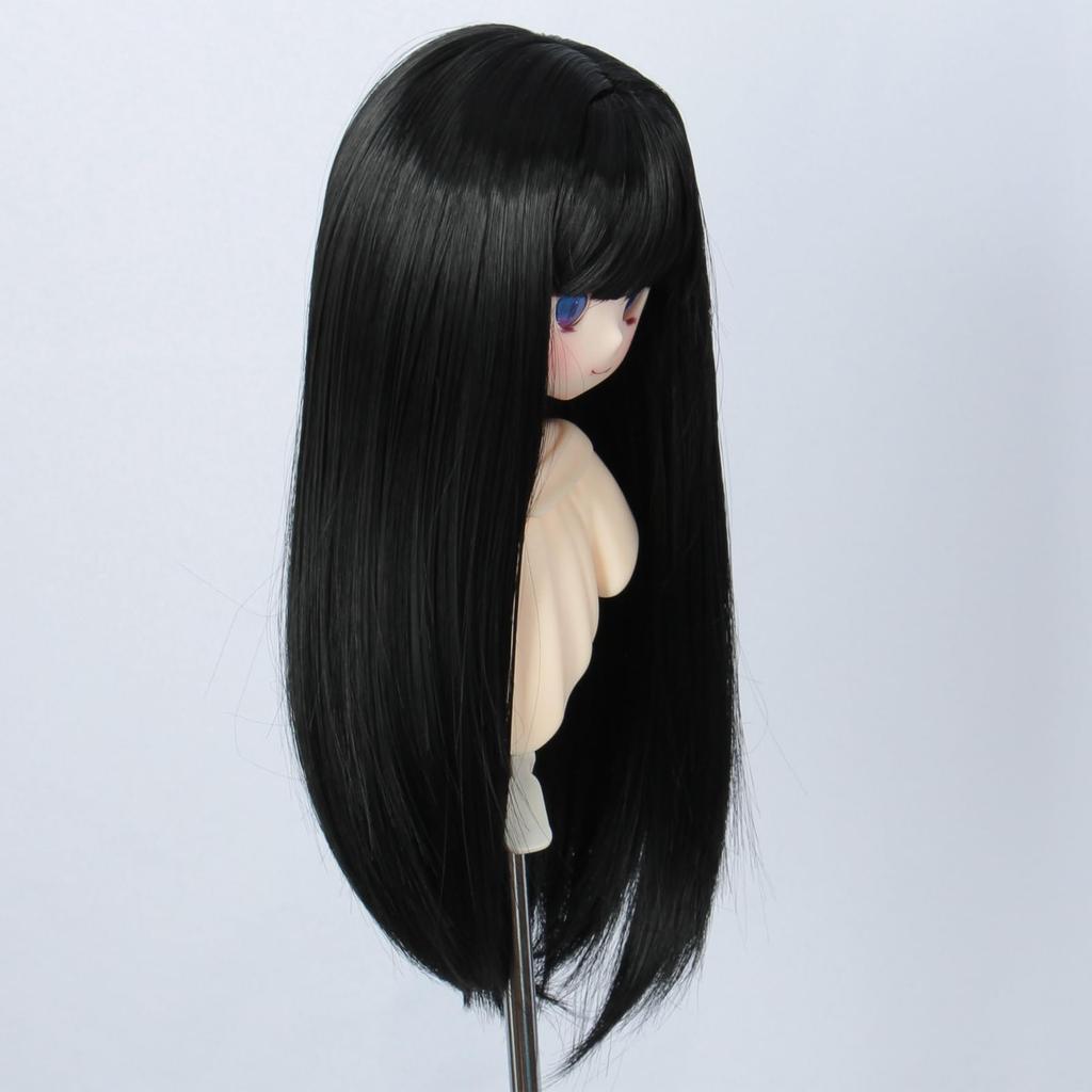 Linfairy 8-9 inch 13 Doll Long Wig, Straight Long Hair (Black)
