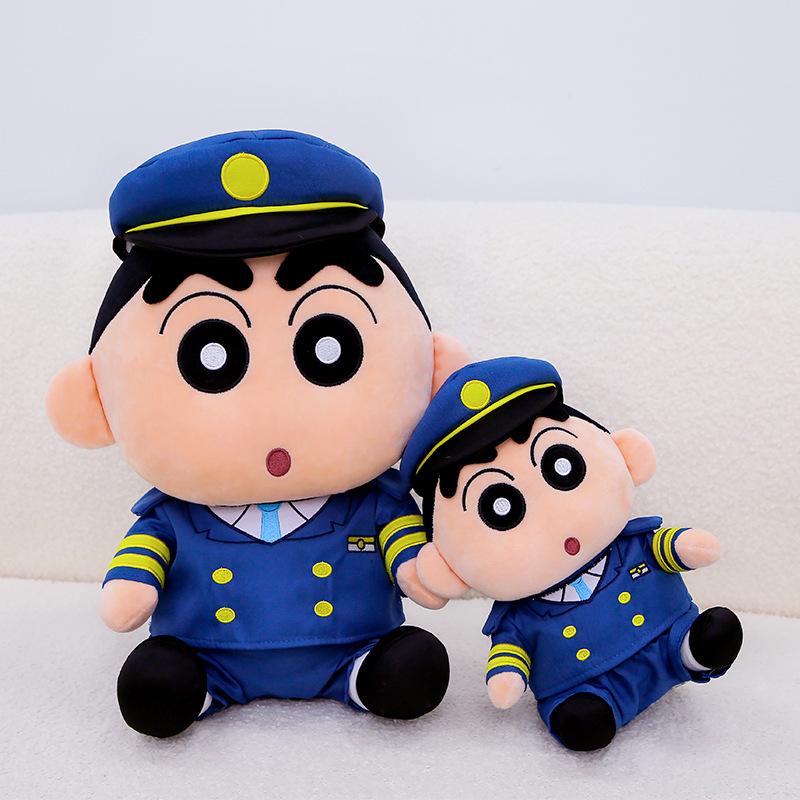 New Captain Crayon Small New Doll Plush Toy Firefighter Small New Doll Throw Pillow Police Small New Doll