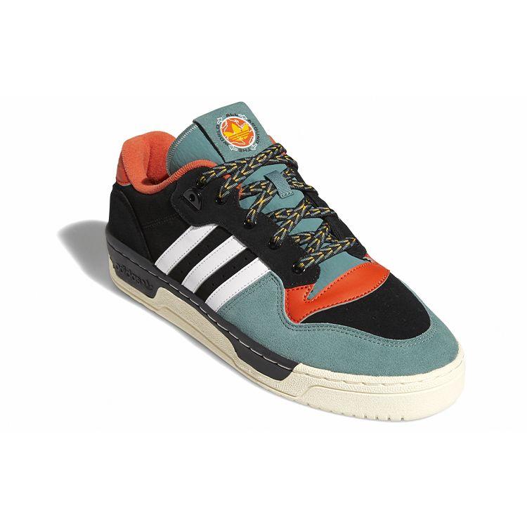 Adidas Originals Rivalry Low Non-Slip Low-Top Skate Shoes Unisex Sneakers Green Orange Black FV4914