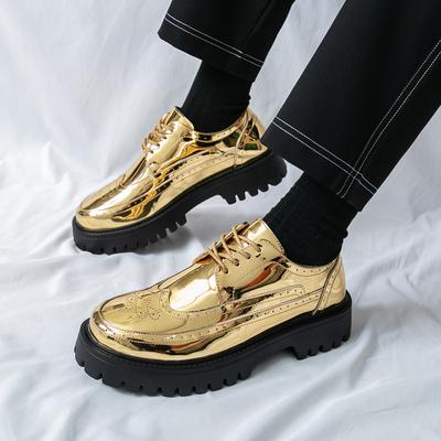 Men Casual Block Shoes Men Lace Up Business Comfortable Breathable Fashionable Leather Shoes Travel Shoes Sizes 38-46
