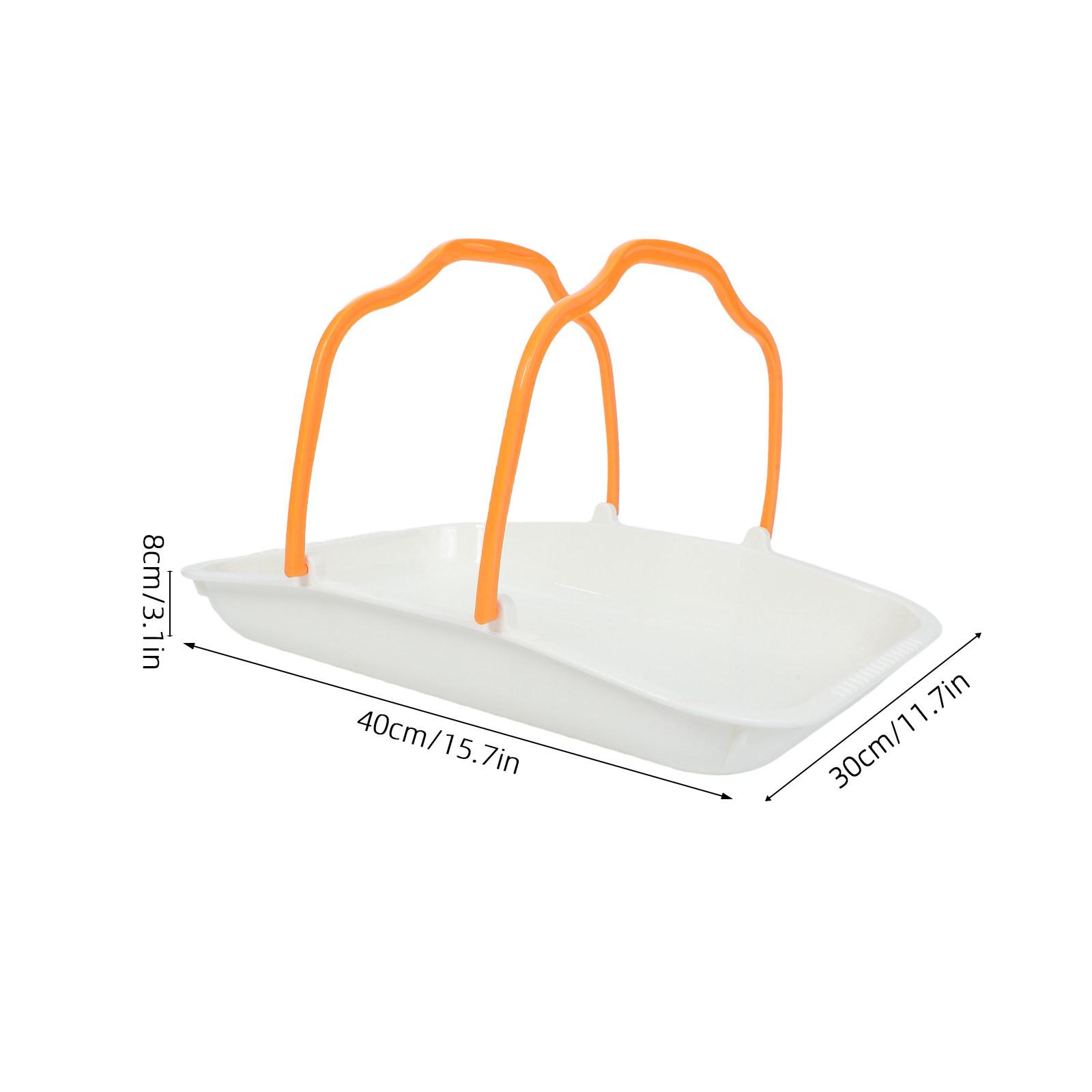 

Bread Tray with Handle Reusable Cake Carrier for Parties Rectangle Handheld Dessert Serving Plate for Picnic Restaurant Buffet помаранчевий