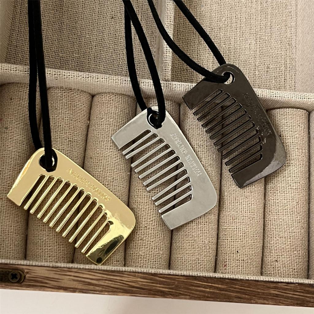 Hair Comb Pendant Necklace for Long Hair and Bangs Velvets Ribbon Sweater Chain Jewelry for Women Party Accessories