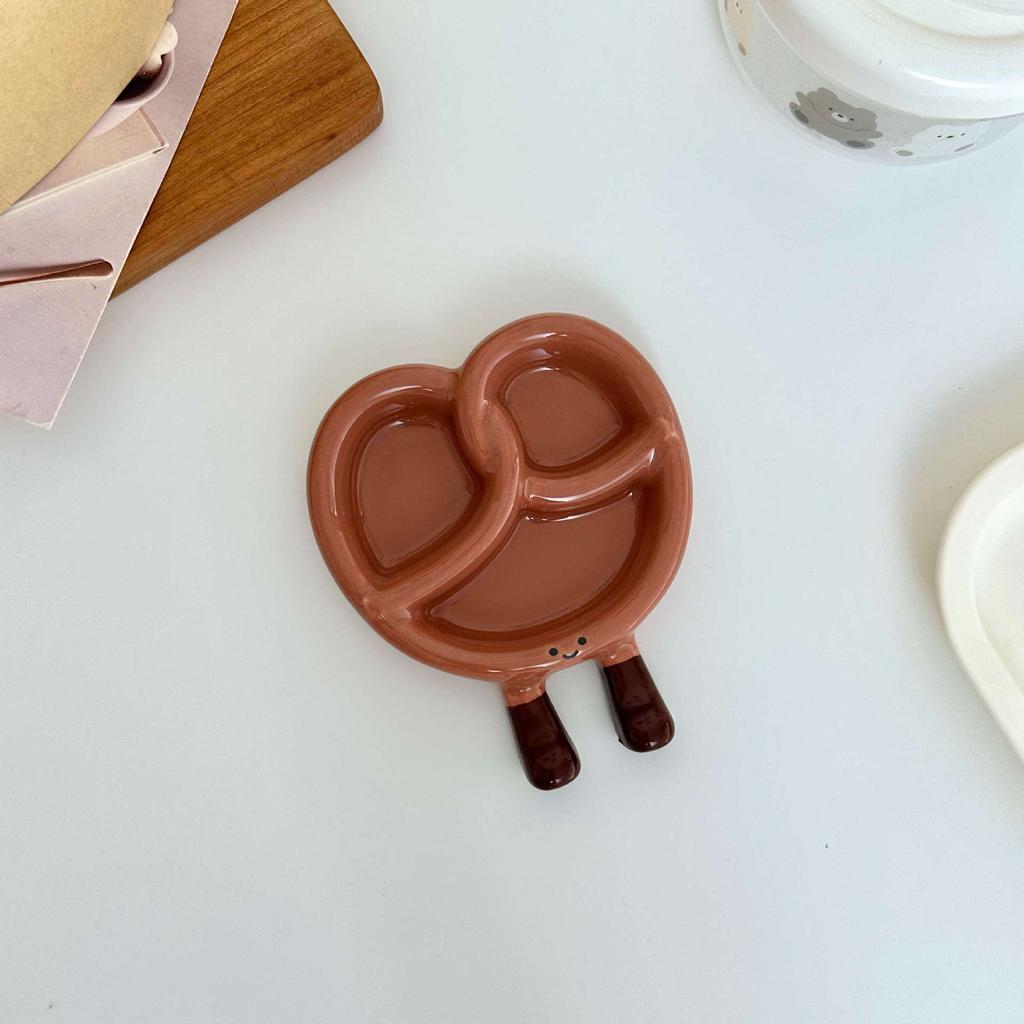 ins style cute bread ceramic taste plate underglaze color side dish plate hot pot seasoning plate soy sauce vinegar plate dipping plate