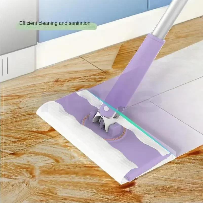 Přenosný mini mop s automatickou výměnou papírových ručníků, mini mop s ručníkem na obličej, kompatibilní s mopem pro podlahu, okna a odstraňování prachu