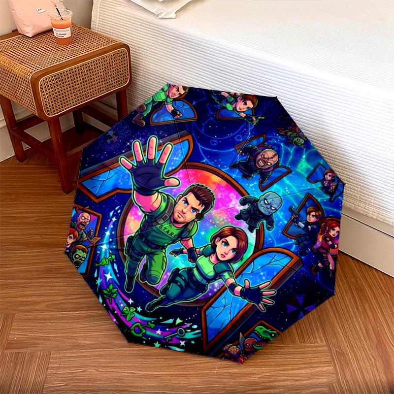 

1PC Automatic Folding Umbrella Resident Evil Pattern 8 Ribs Portable Foldable Travel Umbrella Christmas Birthday Gift разноцветный