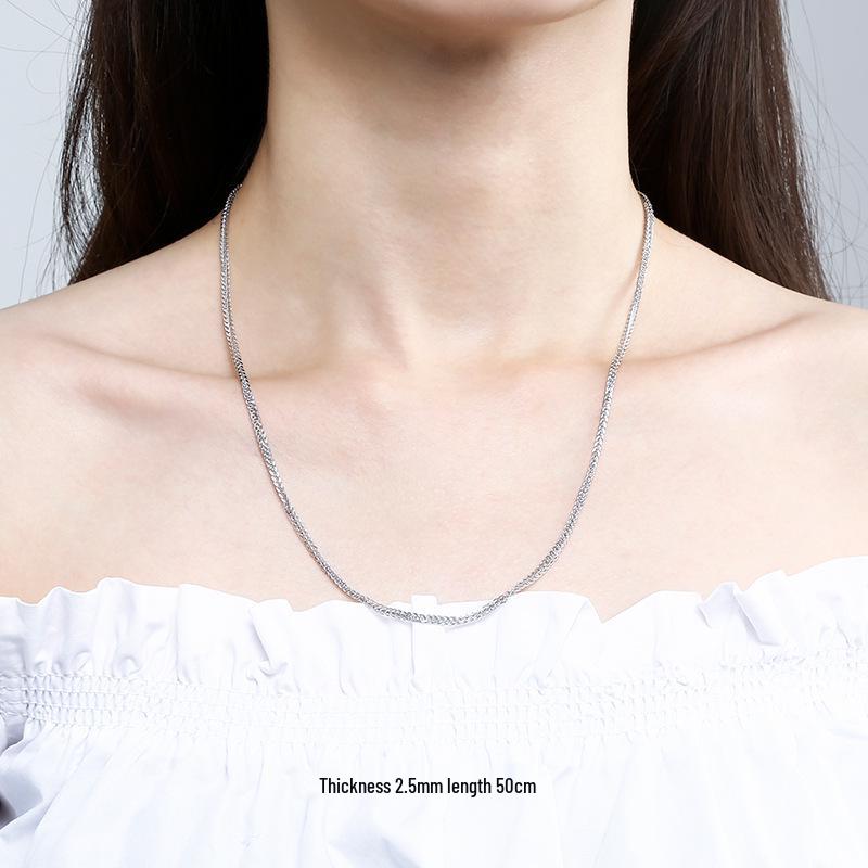 925 Sterling Silver Chopin Necklace Chain for Women & Men - Simple Clavicle Design