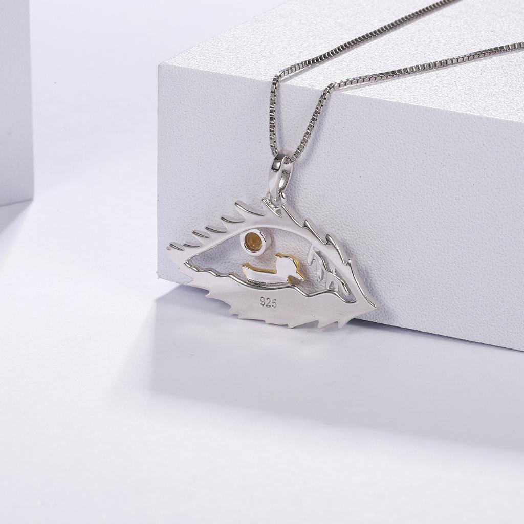 Original-Designer-High-End-Edelstein-Anhänger „See der Augen“-Halskettenanhänger aus S925-Silber mit Emaille und natürlichem Topas