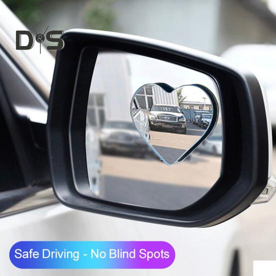 2Pcs Heart Shaped Blind Spot Mirrors for Cars Anti-breaking Convex Rearview Mirror Wide Angle Convex Mirror Stick-On Side Mirror for Enhanced Safety