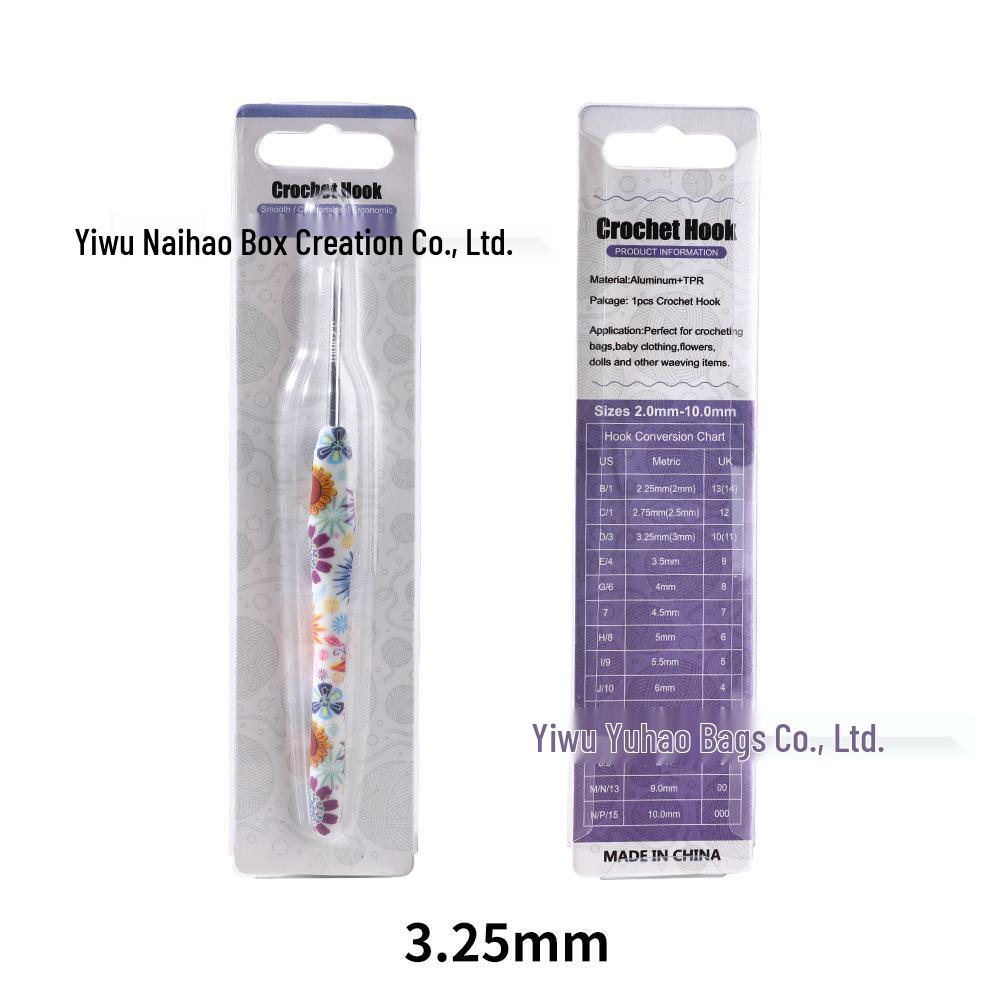 Soft Handle Aluminum Crochet Hook - Single Piece Wool Knitting Tool