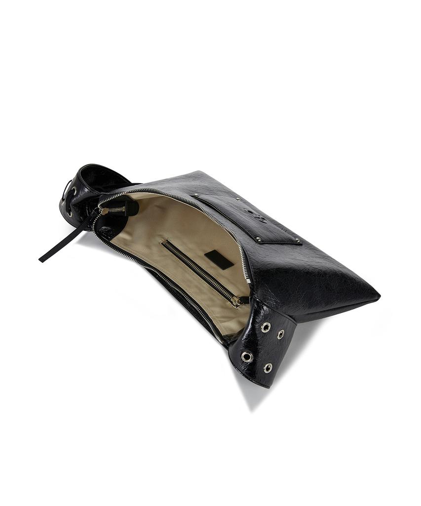 Christine Project Eyelet Flat Shoulder Bag(Black Pepper)