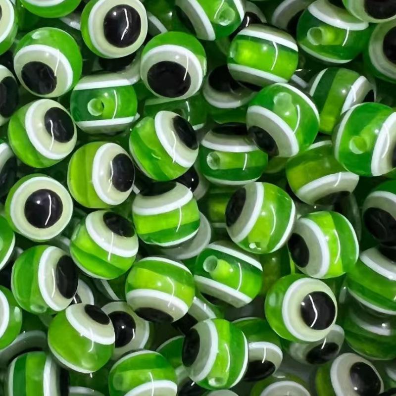 Resin Blue Evil Eye Beads - Striped Lure Fish Eye Stopper Beads for DIY Projects.