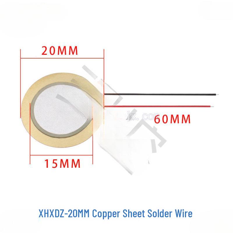 Piezoelectric Ceramic Buzzer with Aluminum Solder & Copper Lead, Diameter Options: 12/15/18/20/27/35/50MM