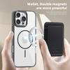 Magnetic Card Slot Clear Phone Case For iPhone 16 Pro Max 15 14 Pro 13 12 11 for Magsafe Shockproof Metal Lens Frame Protection Cover