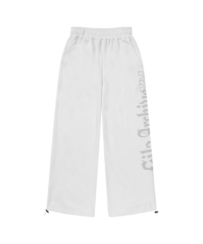Gillaakaibeu Side Cross Logo Sweatpants_White