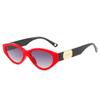 SO&EI Fashion Cat Eye Red Yellow Sunglasses Women Retro Brand Designer Gradient Shades UV400 Oval Men Sun Glasses