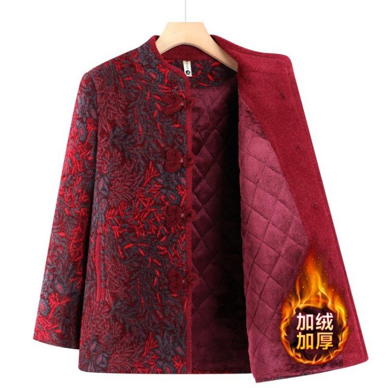 Coat winter thickened clothes autumn and winter velvet old lady year 0 coat