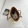 Vintage French Large Corn Husk Woven Tote – Handmade Straw Shoulder Bag for Women