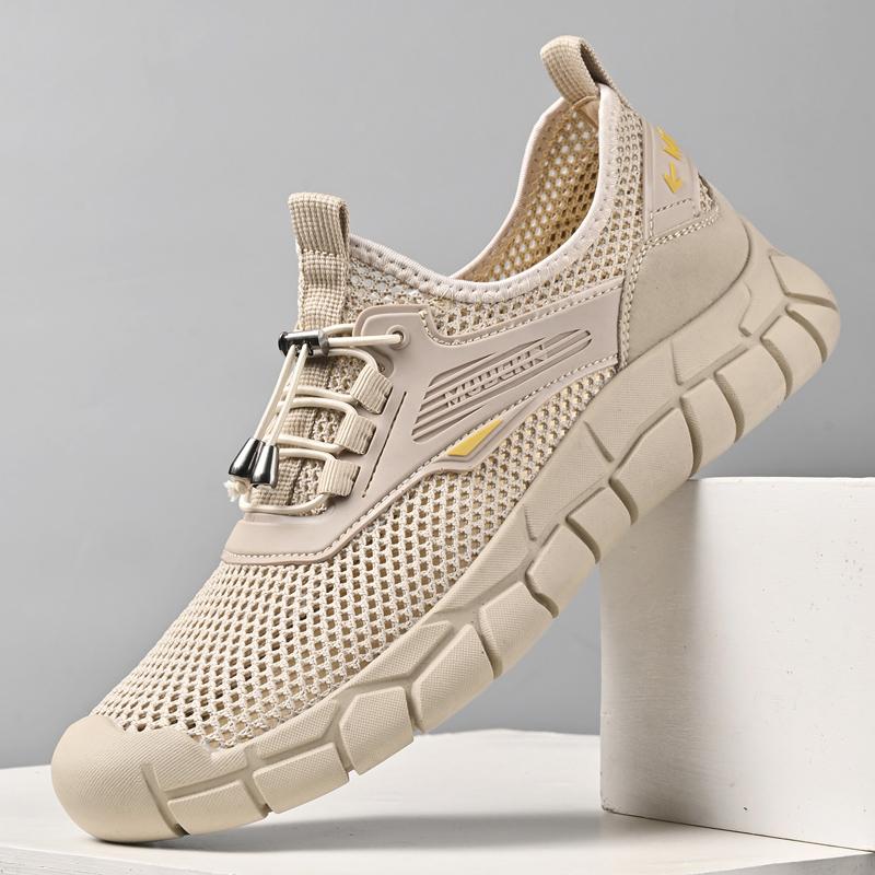 Fashion Summer Men Sandals Fashion Handmade Mesh Flats  Outdoor Beach Sandals Breathable Casual Beach Shoes Hollow Out Treking Footwear