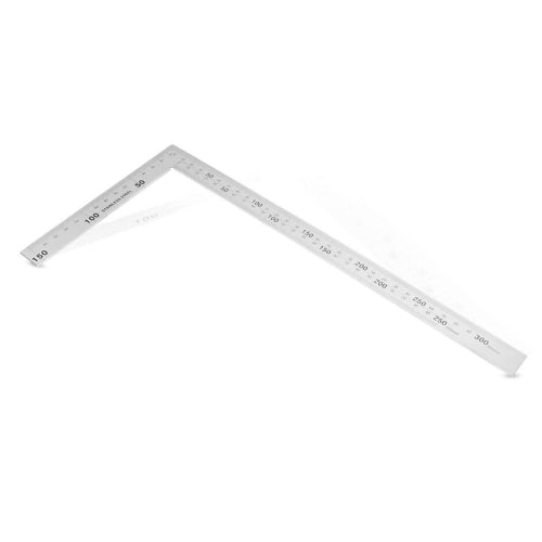 Samcos Right Angle Ruler, L-Shaped, Curved Ruler, 1 Piece, Stainless Steel, Double-Sided, Graduations, Square, Ruler, Thick, Wide, Curved Ruler, Finge