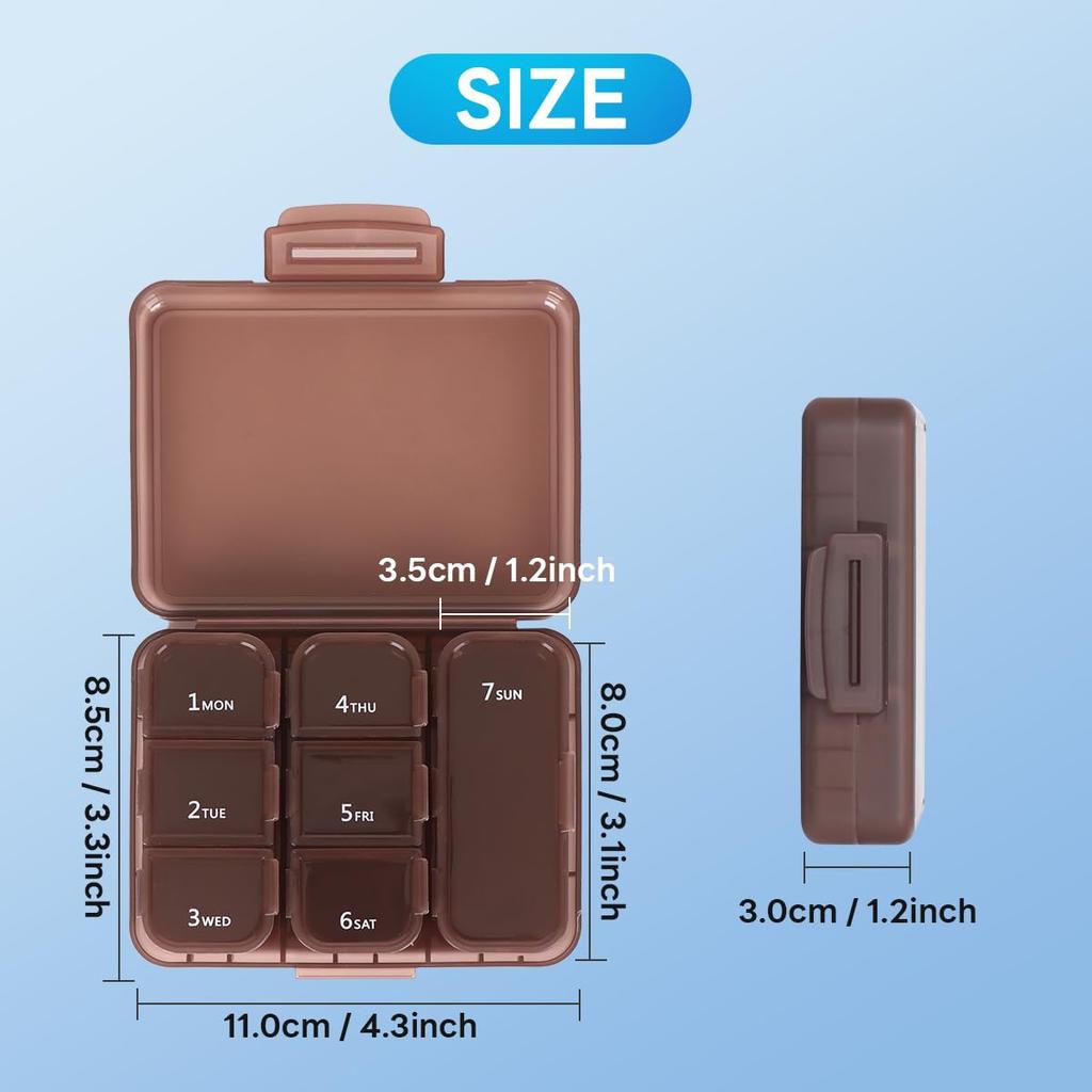 Pill Storage Box Mini Travel Portable Medicines Dispenser Box Multifunction Plastic Seven Compartment Sealer Box