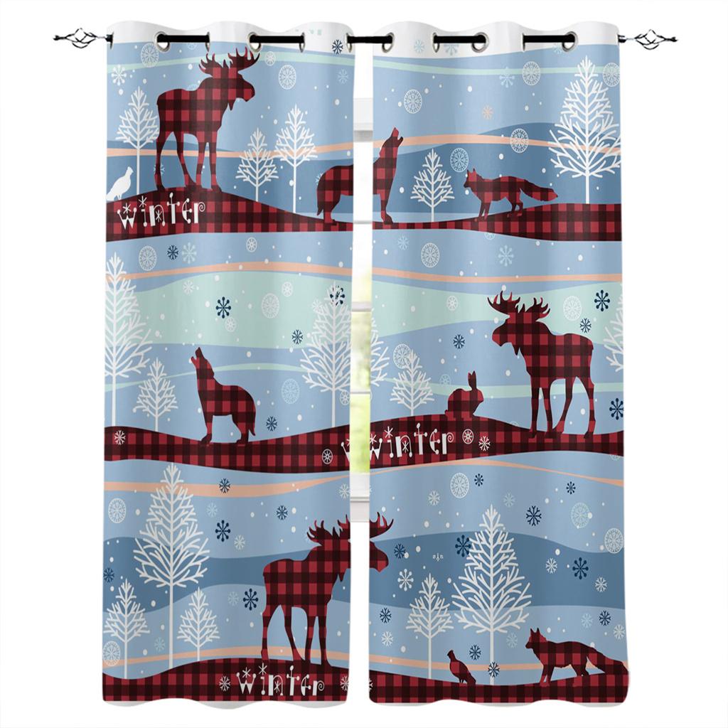 

Distinctive Pink Animated Santa Claus Christmas Window Panel Drapes For Kids Bedroom Living Room Bathroom Kicthen Door Hall Home Decor 2P W50 X H130(CM)X2&Hook