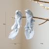1pair Long Feather Tail Artificial Bird Ornament Glitter Finish Feather Bird Pendant  Christmas Tree