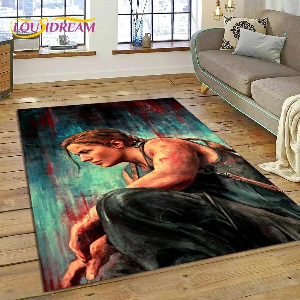 Tappeto Decorativo 3D The Last of Us Gioco Horror TV Joel Pedro per Soggiorno Camera da Letto Arredamento Casa, Decorazione Antiscivolo per Divano Zerbino Regali