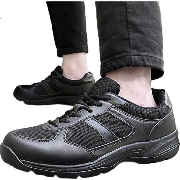 Qiangren Men's Sports Casual Shoes, Jihua 3515 Outdoor Running Shoes, Physical Training Shoes, Classic Training Shoes, Black, Size 44