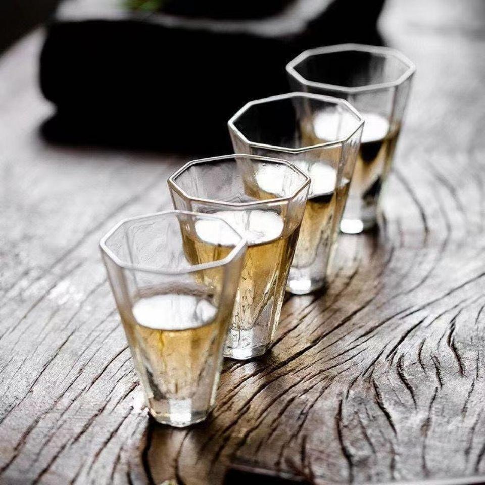 Japanese Style Glass Tea Cup ,Handmade Sake Cup,Bar Whiskey Tasting Glass,Transparent Liquor Drinking Glass,Elegant Cup