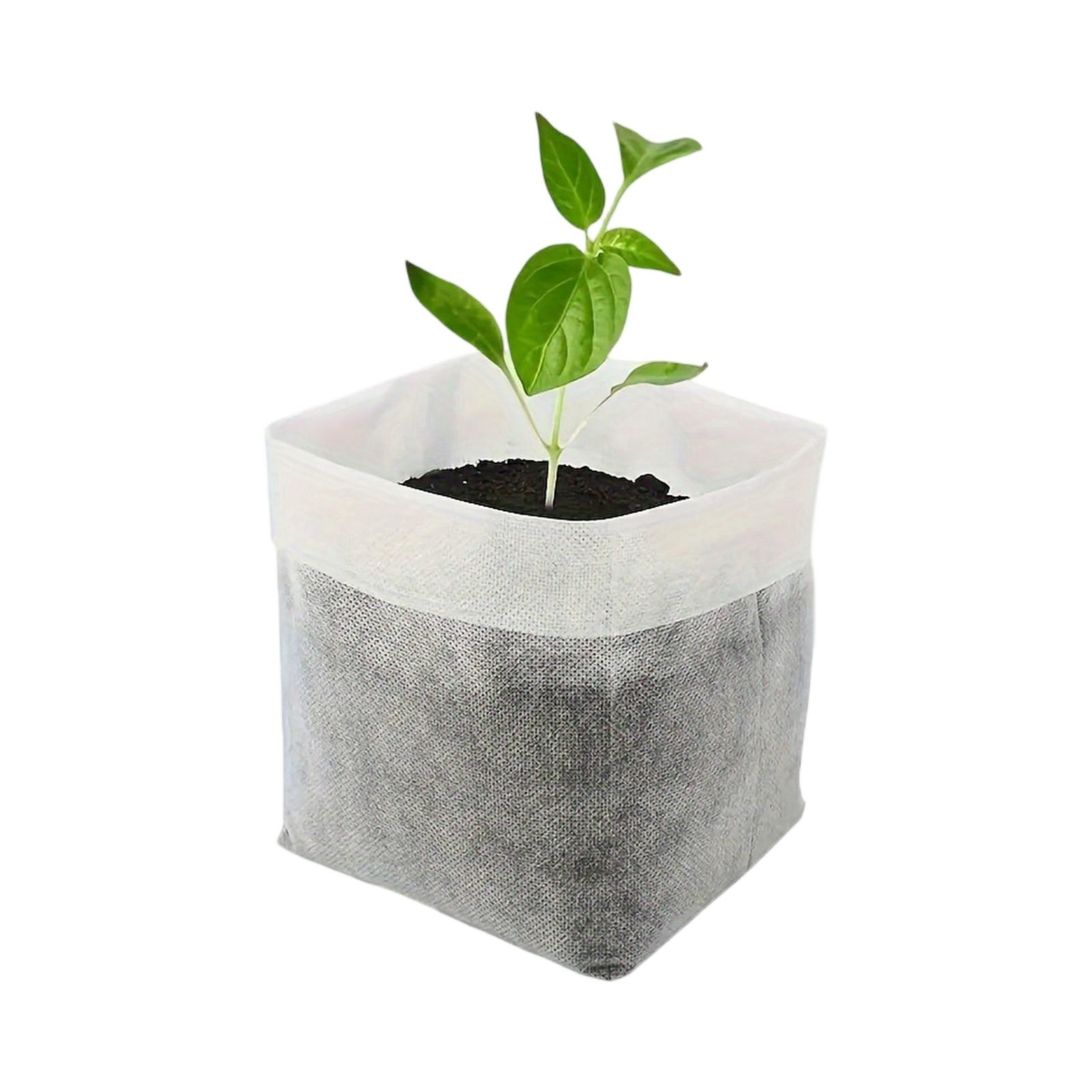 

100 Seedling Pots - Non-Woven Fabric Planting Bags For Seed Sprouting, Home Gardening Supplies One Size белый