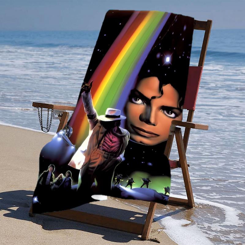 Beweis Strandtuch mit einem Michael Jackson Muster - weich, saugfähig, schnell trocknend, maschinenwaschbar - perfekt zum Schwimmen, Camping, Baden