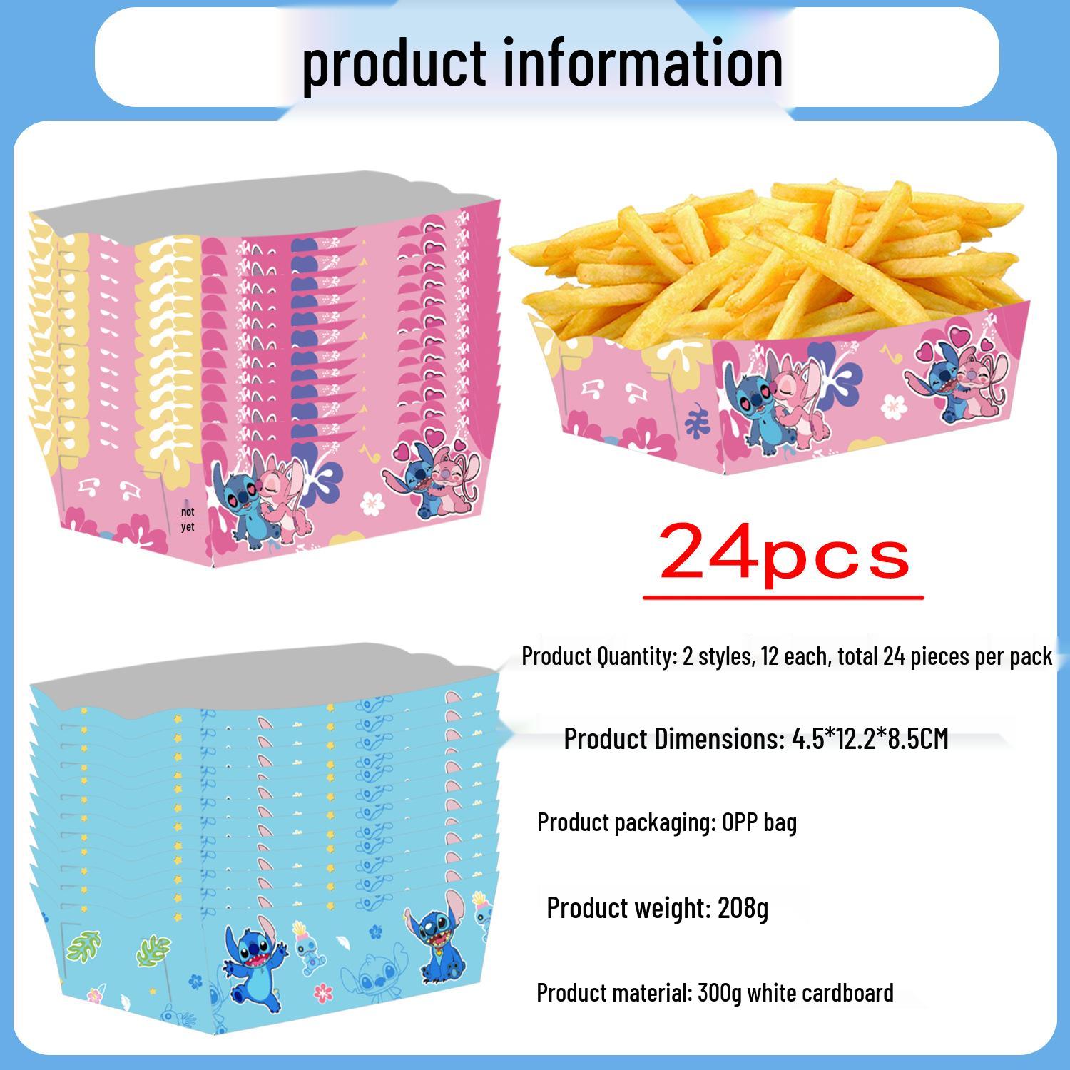 In Stock: 2nd Gen Stitch-Themed Food Box for Parties - Perfect for Fries, Candy, Snacks, Popcorn, and Chicken