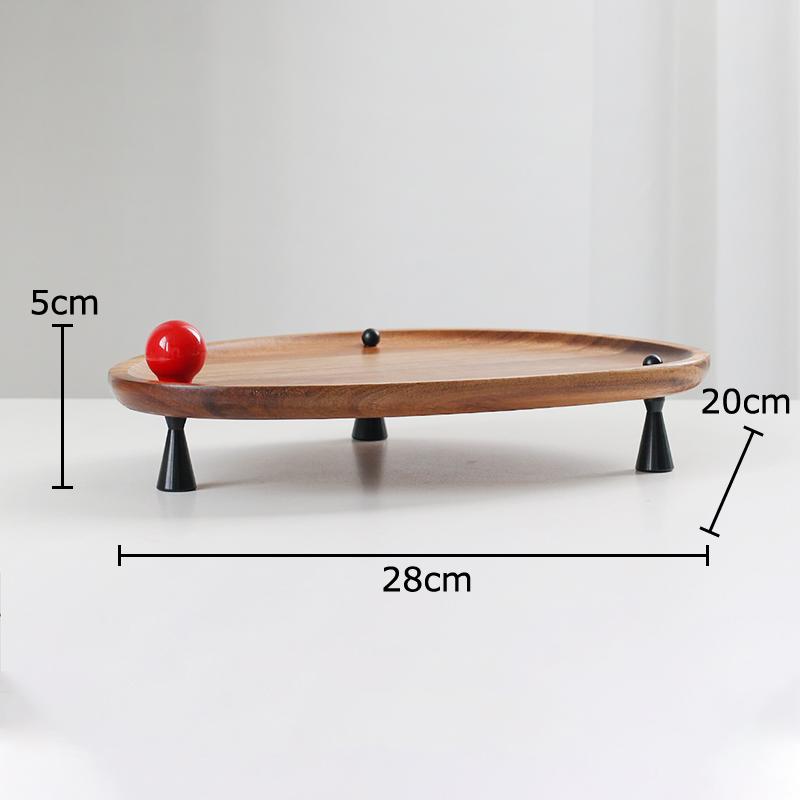 

Solid Wood Trays Decorative Plate Ceramic Ball Storage Tray Dressing Table Earring Jewelry Display Plate Cosmetic Containers