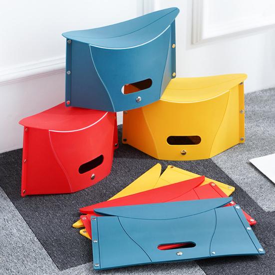 Portable Folding Stool Ultra-Thin Outdoor Plastic Camping Chair Multi-functional Shopping Handbag for Hiking